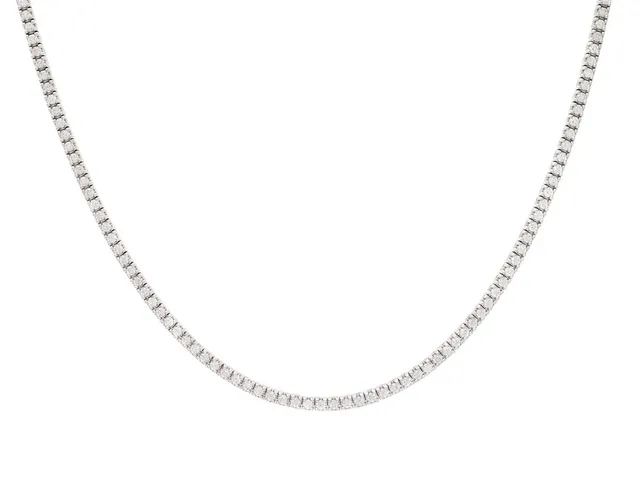 RIVIERECOLLIER, 18K vitguld, 194 briljantslipade diamanter ca 3,56 ctv, ca TW-TC/VVS-VS, längd 42 cm, vikt 21,6 g.