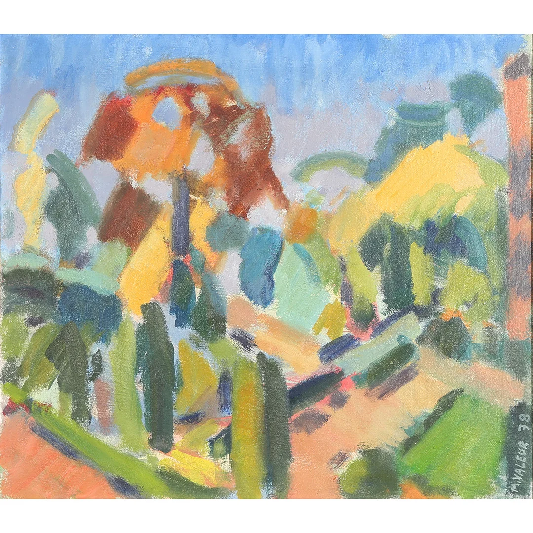 MOGENS VALEUR (1927-2000). Landskab med træer, olie på lærred. — Paintings — Bidstrup Auktioner
