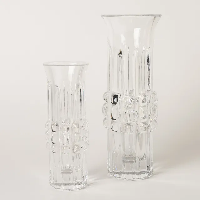 BENGT EDENFALK. Vaser, 2 st, glas, Royal Krona, signerade.