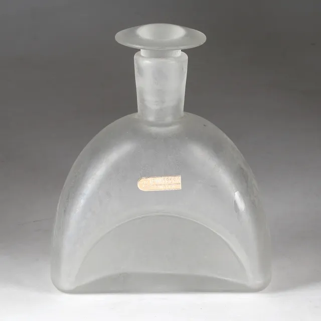 HARALD NOTINI. Karaff, frostat glas, Art Deco, Pukeberg för Böhlmarks. 1930-tal.