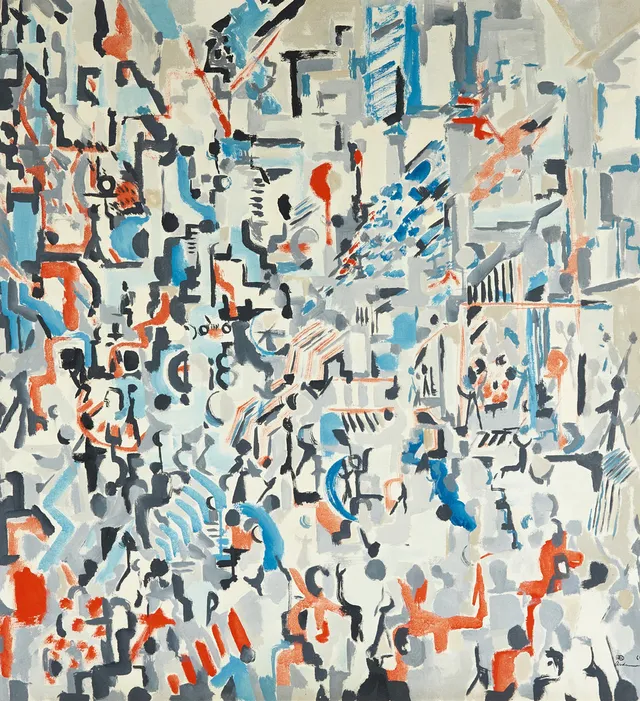 FRED ANDERSSON (1921-1989), "Staden", signerad och daterad -60, olja på duk.