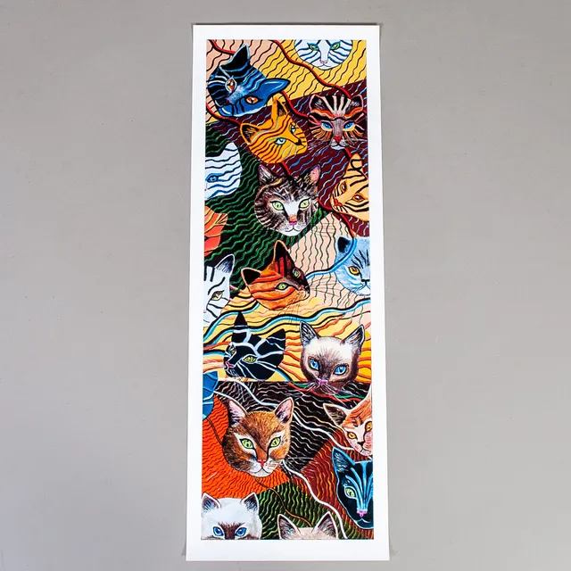 LEONA OPPENHEIMER. Giclée-tryck, "Komposition med katter", signerad och numrerad 5/50.