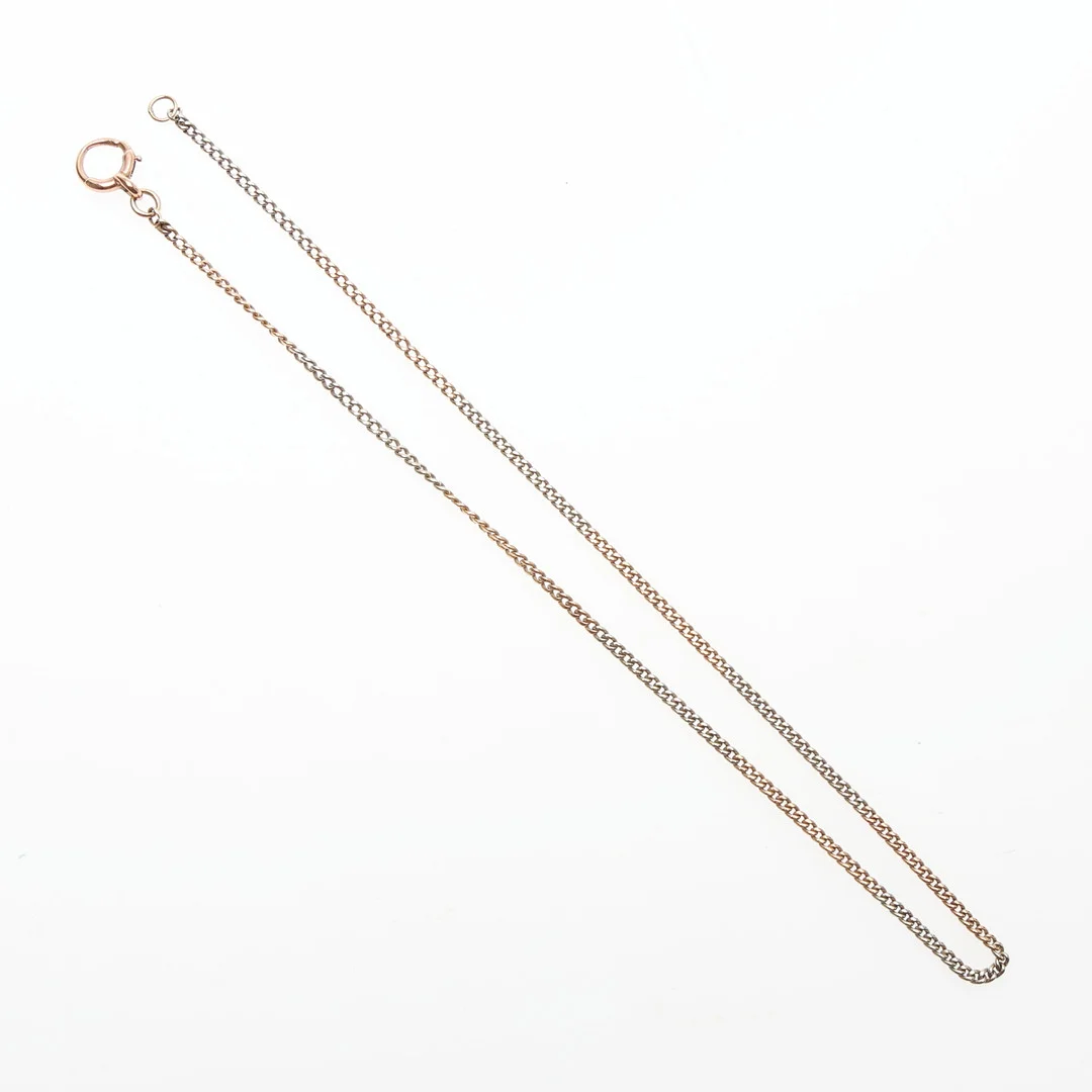 YELLOW METAL THREE COLOUR NECKLACE, MARKED 9C, LENGTH 36CM APPROX., 5.41 GRAMS. — Necklace — Young's Auctions