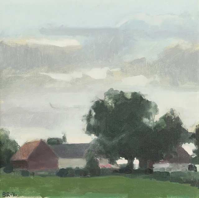 STEN OSCAR RUNDGREN. "Sensommar", olja på duk, signerad S.R. -76.