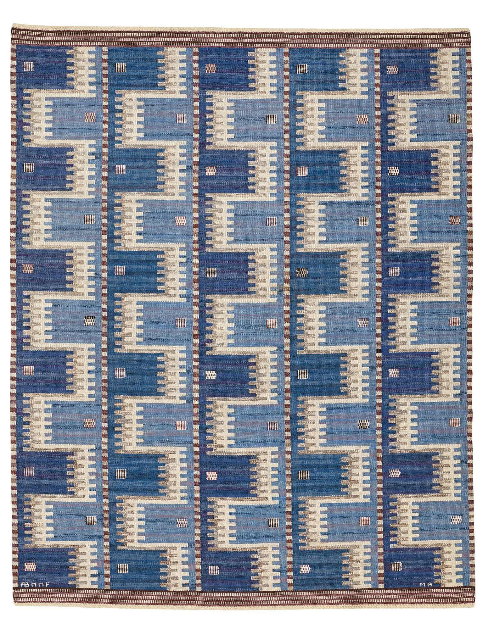 Marianne Richter, matta, "Kattegatt", rölakan, ca 311,5-313,5 x 245-248 cm, signerad AB MMF MR. — Bukowskis