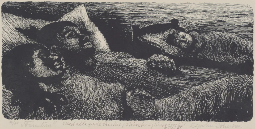 Johnson, Kaare Espolin — "Familien" 1972 — Kunst/Grafikk — Blomqvist