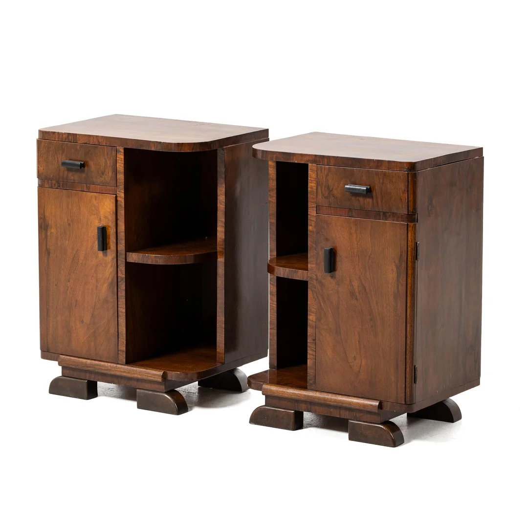 Sängbord, ett par, art deco-stil, 1900-talets mitt. — Möbler/Bord — Bukowskis