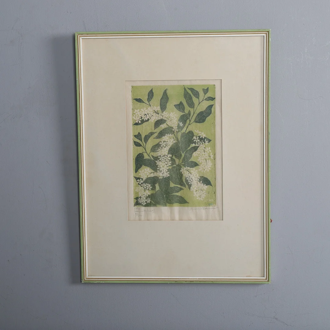 ANNIE BERGMAN. TRÄSNITT, "HÄGG", NR 98/300, SIGNERAD. — Engravings & Prints — Örebro Stadsauktioner