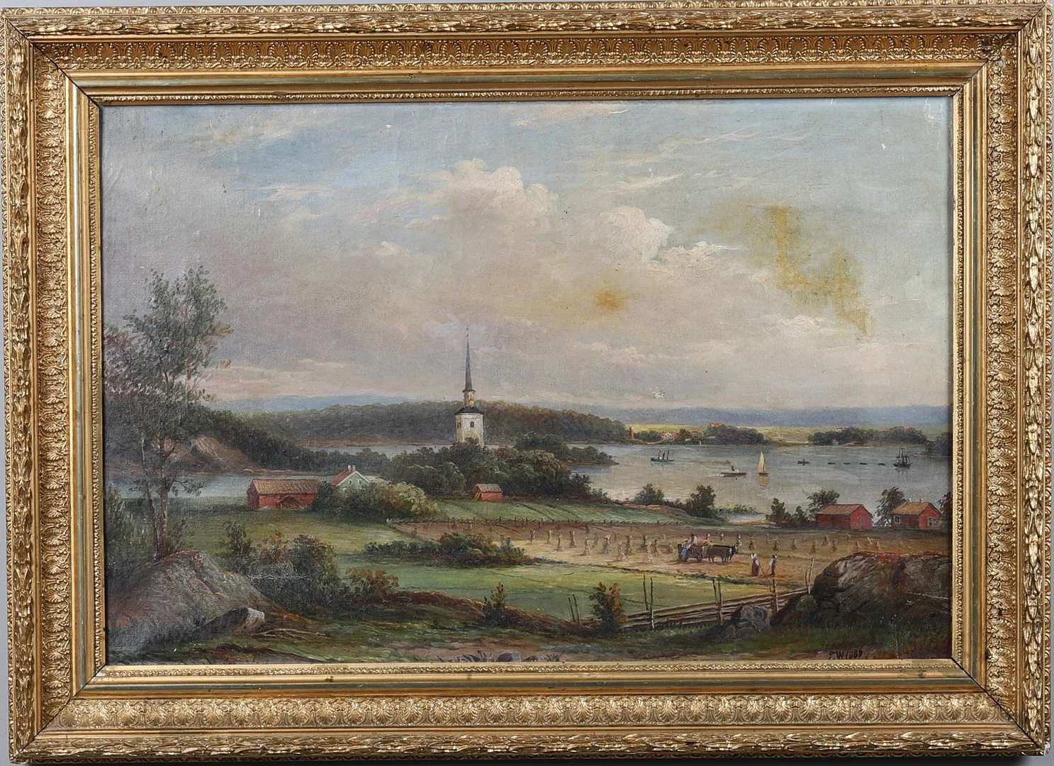EHRNFRIED WAHLQVIST (1815 - 1895). OLJA PÅ DUK, LANDSKAPSVY, SIGNERAD OCH DATERAD 1886. — Paintings — Örebro Stadsauktioner