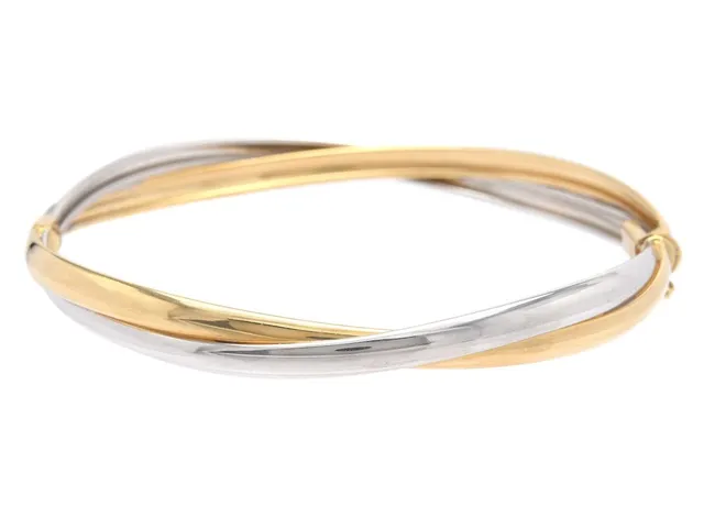 ARMRING, 18K guld/vitguld, stl 6,0x5,5 cm, vikt 11,6 g.