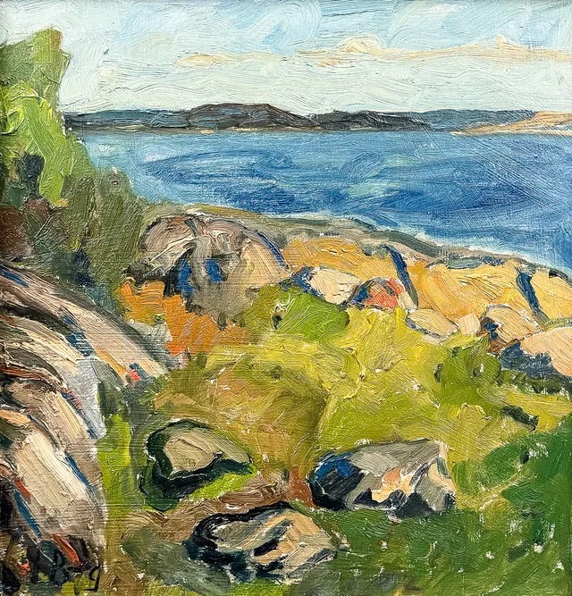IWAN BROBERG. OLJA PÅ PANNÅ, signerad, daterad-1950.