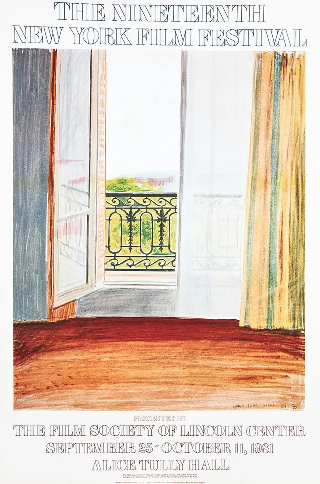 DAVID HOCKNEY. EFTER. "The Nineteenth New York film festival", affisch, David Hockney, 1970.