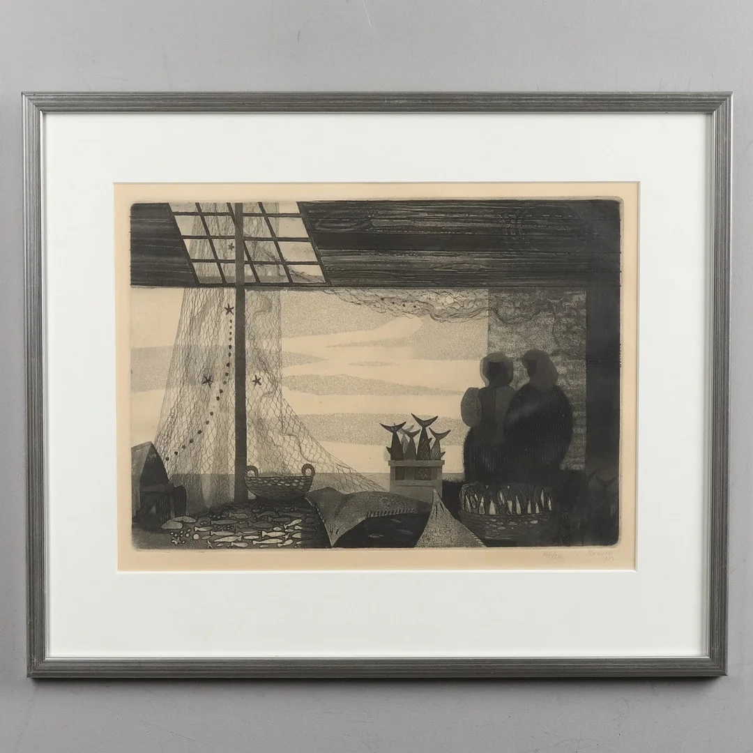 JURGEN VON KONOW (1915-1959). Etsning, signerad och daterad 1953. — Engravings & Prints — Örebro Stadsauktioner