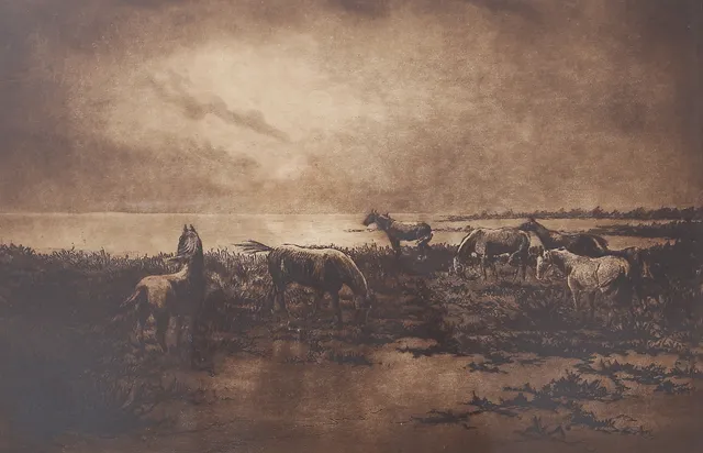 OTTO GRIPENSVÄRD. "Ölandsmotiv", etsning, signerad.
