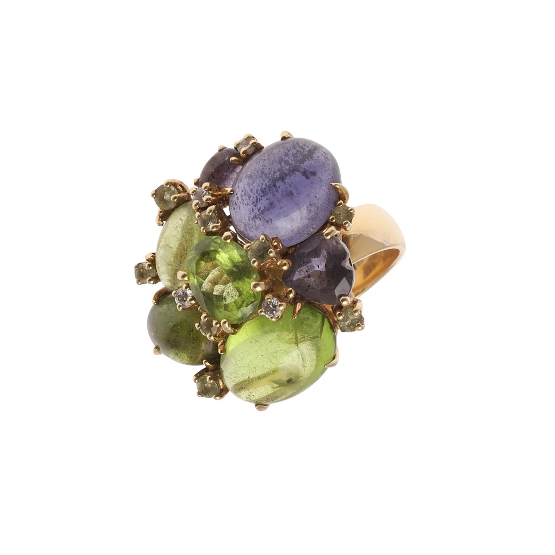 A DIAMOND AND GEM SET RING BY TAYMA. — Rings — Lawrences Auctioneers