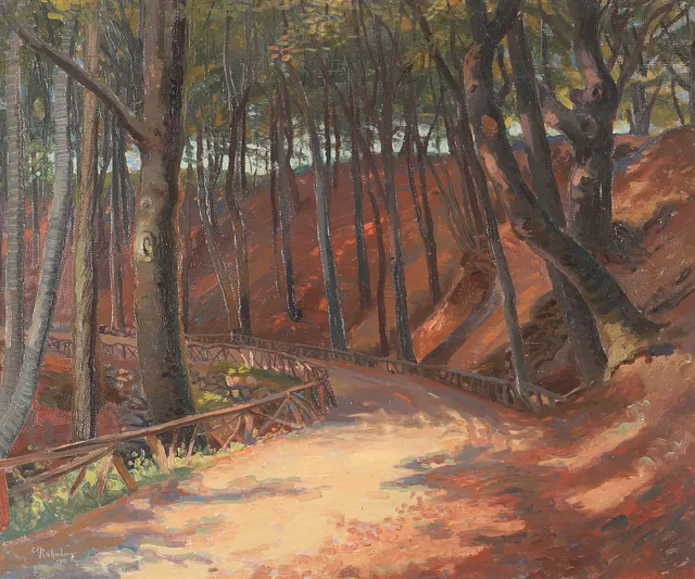 CARL GUSTAF RAHMBERG. Pålsjö skog, olja på duk, signerad C.G. Rahmberg 1913.