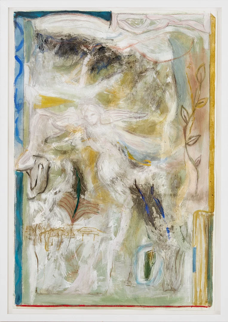 ANITA NILSSON BILLGREN. "Svävande varelse", blandteknik på papper, signerad och daterad, Anita Nilsson, 1996. — Paintings — Stockholms Auktionsverk Magasin 5