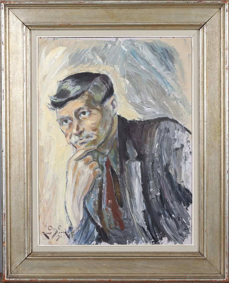 RUNE SIGVARD. "Olle", olja på pannå, signerad. — Paintings — Stadsauktion Sundsvall