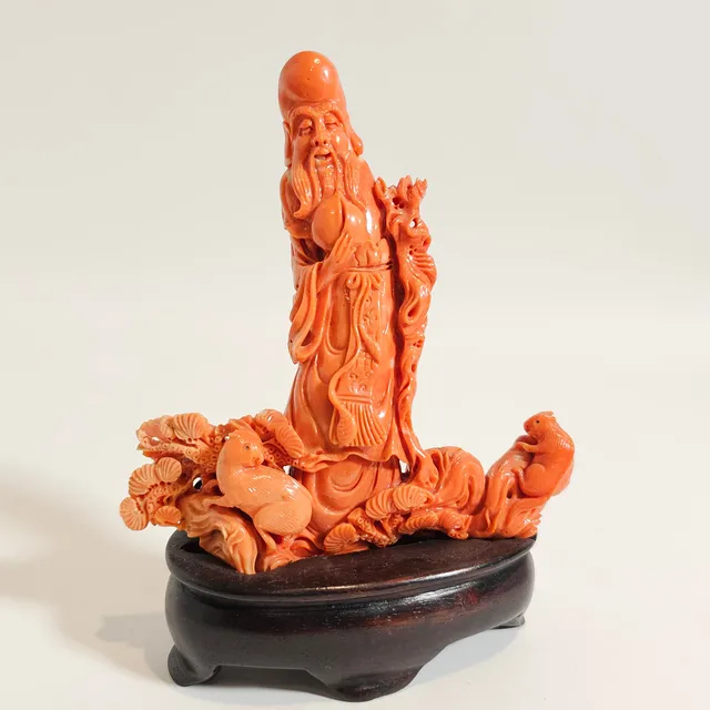 "SANTÓN"ESCULTURA EN CORALIUM, CHINA SIGLO XX.