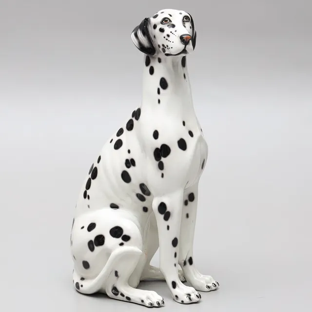 GOLVFIGURIN, porslin, hund, "Dalmatin", 1970/80-tal.