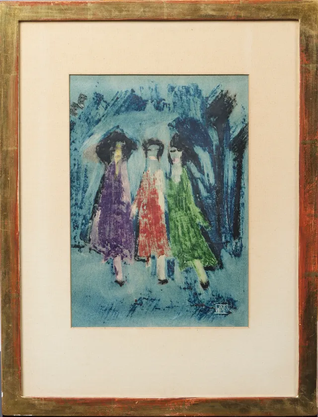 Waldemar Marberg. Three women, pastel