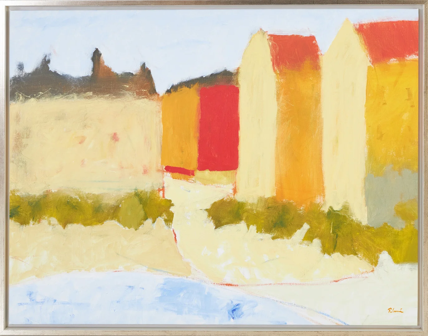 ANDERS PALMÉR. Stadsvy, signerad Palmér, olja på duk. — Paintings — Stockholms Auktionsverk Magasin 5