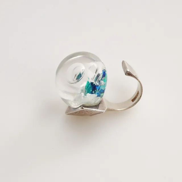 BJÖRN WECKSTRÖM, ring, "Förstelnad sjö", silver, Lapponia, Finland, 1975.