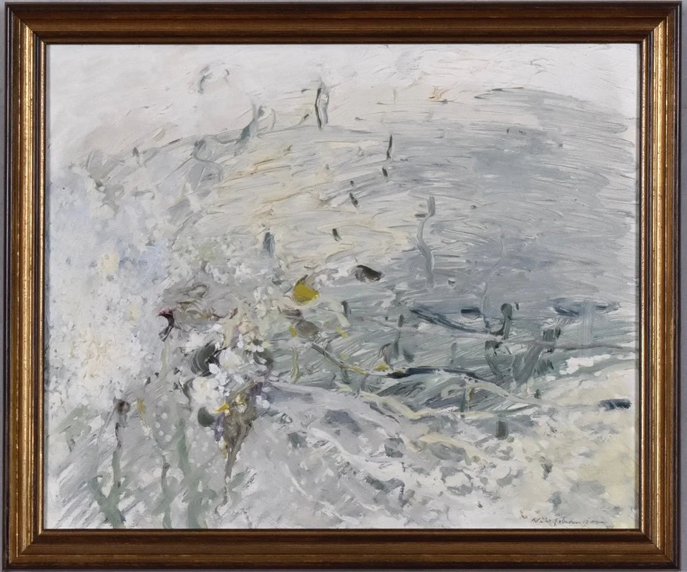 NILS JOHANSSON. Olja på pannå. — Paintings — Halmstads Auktionskammare