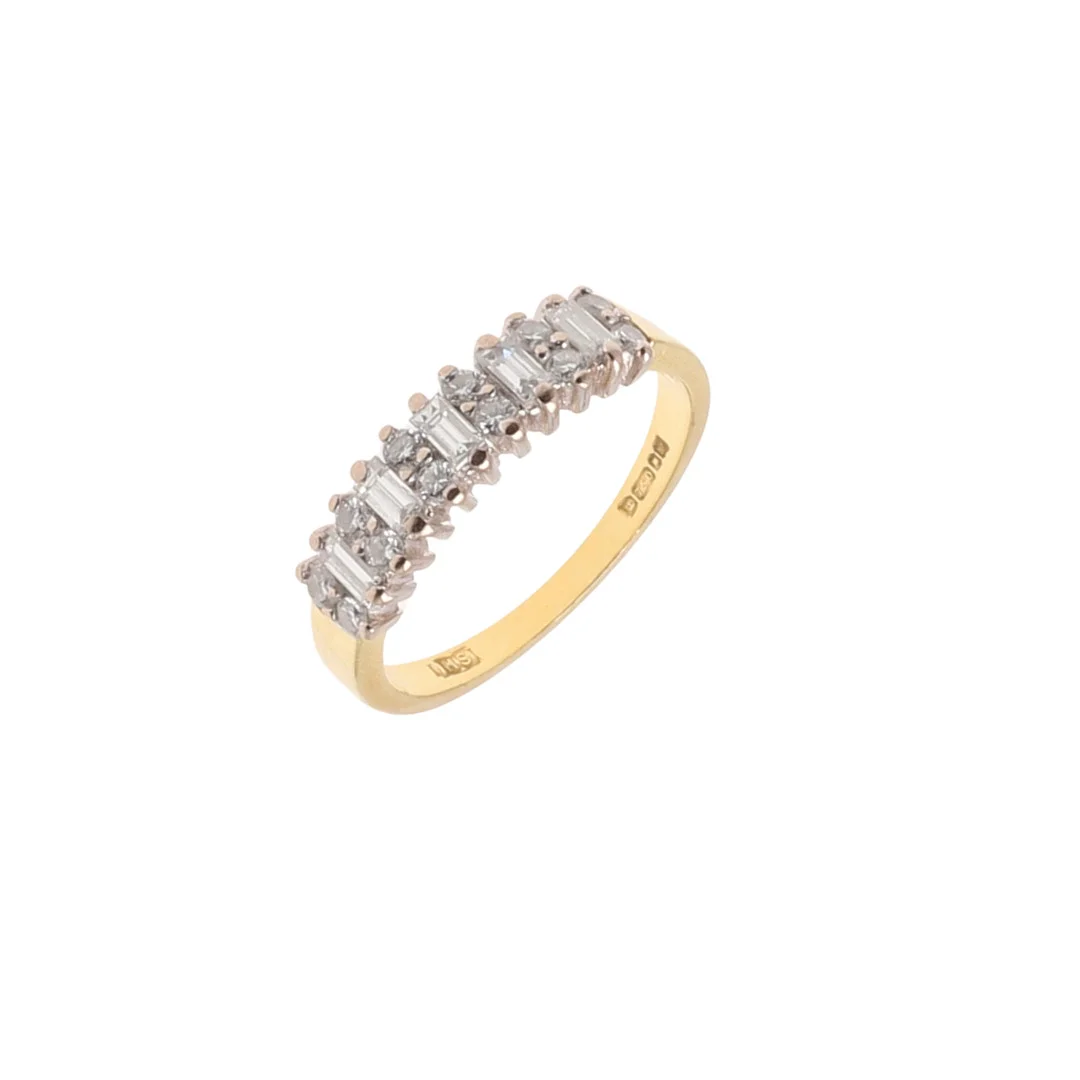 A DIAMOND HALF HOOP RING. — Rings — Lawrences Auctioneers