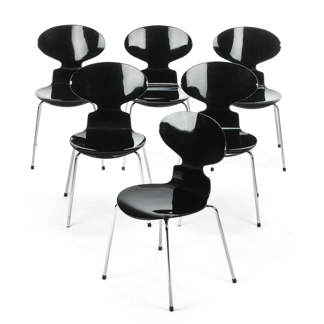 Arne Jacobsen. Six 'Ant' chairs, model 3101 (6) — Furniture/Chairs — Lauritz