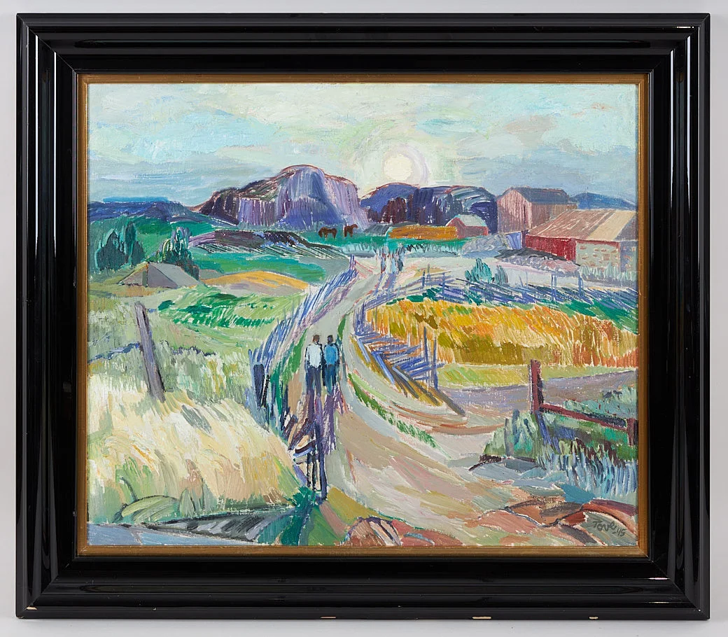 TOVE JANSSON. "Åländskt landskap", signerad samt daterad -45, olja på duk. — Paintings — Stockholms Auktionsverk Helsinki