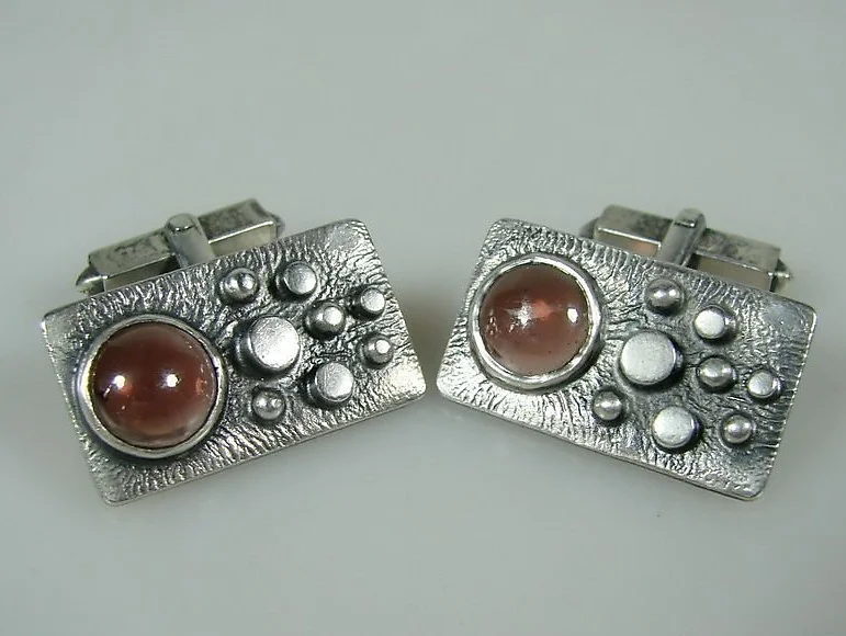 - DESIGNER MANSCHETTENKNÖPFE 70er JAHRE 925er SILBER. — Cufflinks & Tie Pins — Auktionshaus Blank