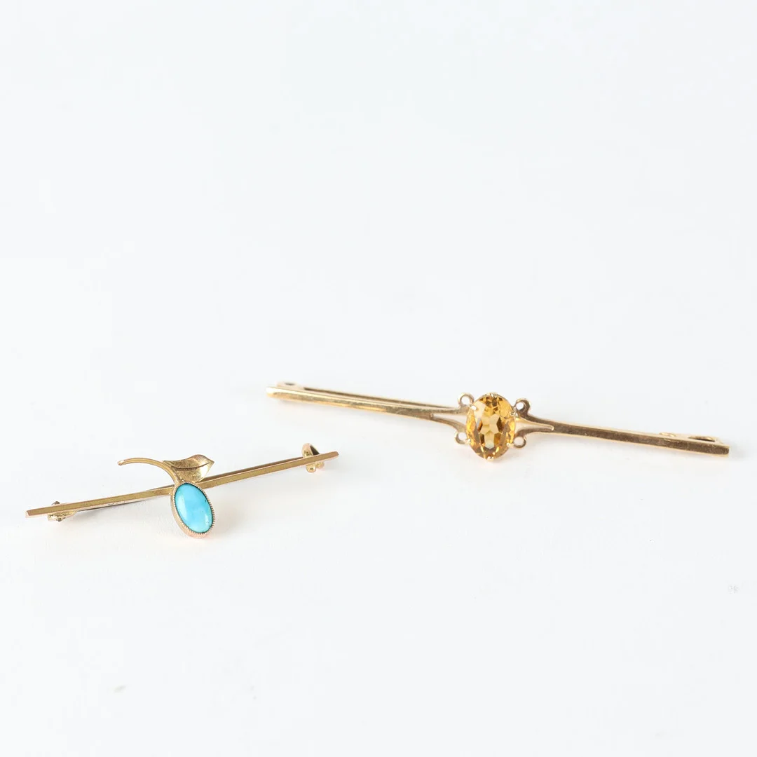 TWO GEMSET BROOCHES. — Brooches & Pendants — Bishop & Miller