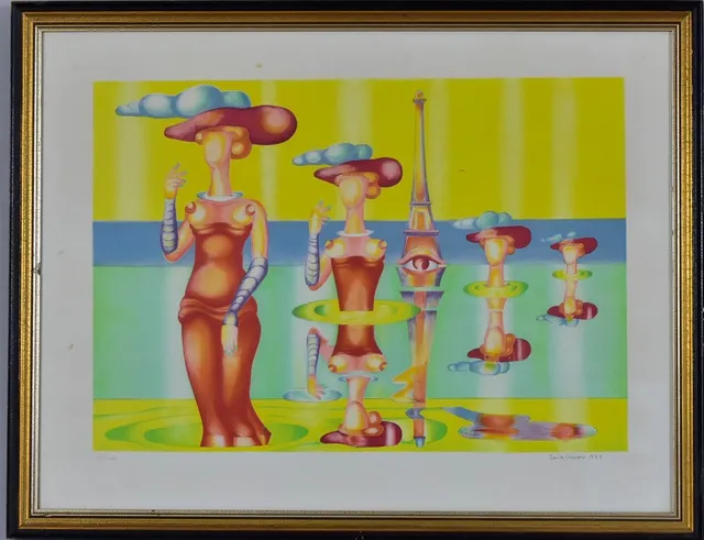 ERIK OLSON. färglitografi, Venus födelse.