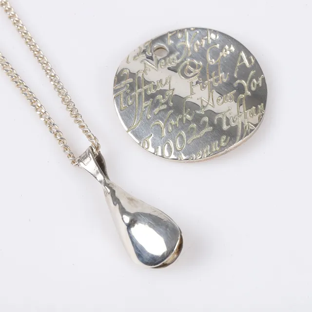 HÄNGEN MED KEDJA, 3 delar, sterlingsilver.