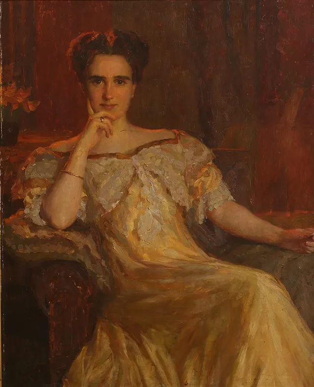 OIDENTIFIERAD konstnär, olja på duk, porträtt, signerad, daterad -10 (1910).