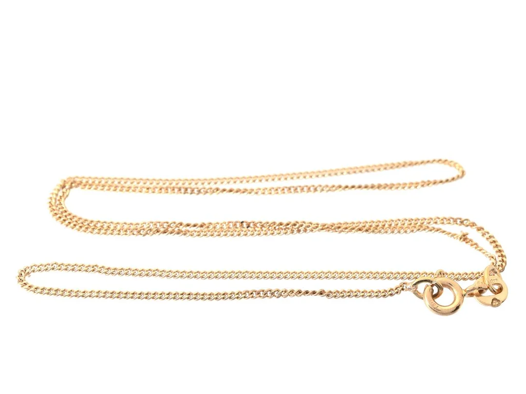 HALSKEDJA, 18K guld, pansarlänk, längd 38 cm, vikt 2,5 g. — Smycken/Halskedja — Kaplans