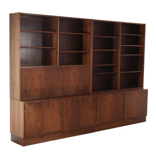 Carlo Jensen for Poul Hundevad: Shelving system made of rosewood