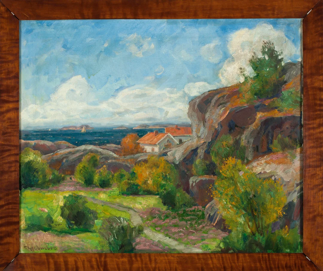 Holmboe, Thorolf — Sommerdag ved kysten — Kunst/Maleri — Blomqvist