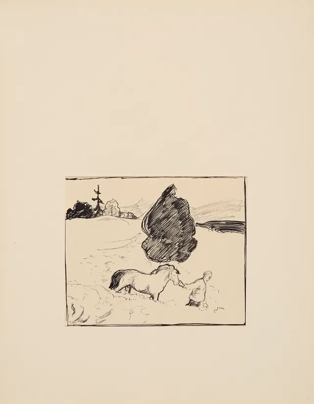 Ness, Bjarne — Mann og hest i landskap, 1919
