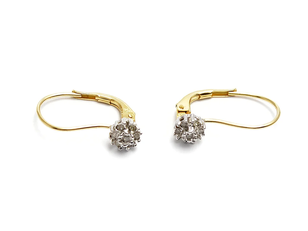 Örhängen 14K 1,3g med åttkantslipade diamanter 14xca.0,005ct — Smycken/Örhängen — Kaplans