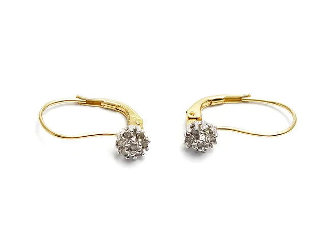 Örhängen 14K 1,3g med åttkantslipade diamanter 14xca.0,005ct