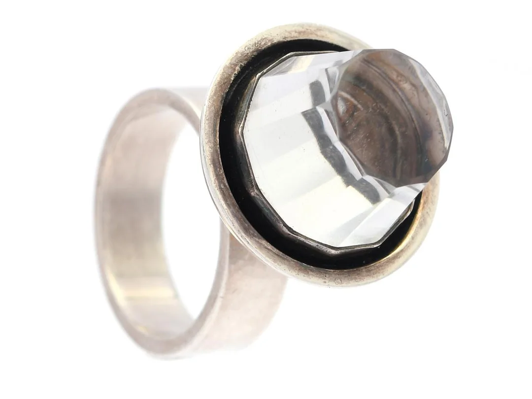 RING, silver, bergskristall, Ceson, Göteborg 1967, stl 16,25 mm, vikt 12,9 g. — Smycken/Ring — Kaplans