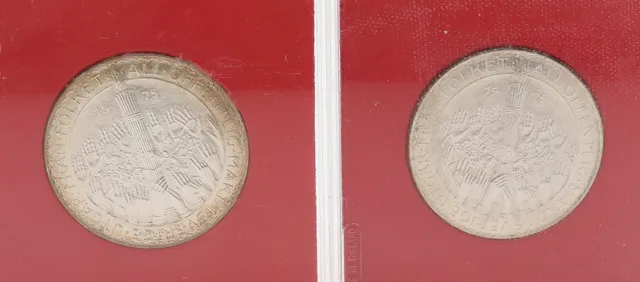 50-KRONORSMYNT, 2 ST, sterlingsilver, Sverige, totalt 49,8 g.
