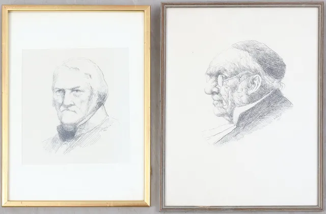 JOHAN LEKSELL. tusch,2 stycken, signerade samt daterade 1925,1926.
