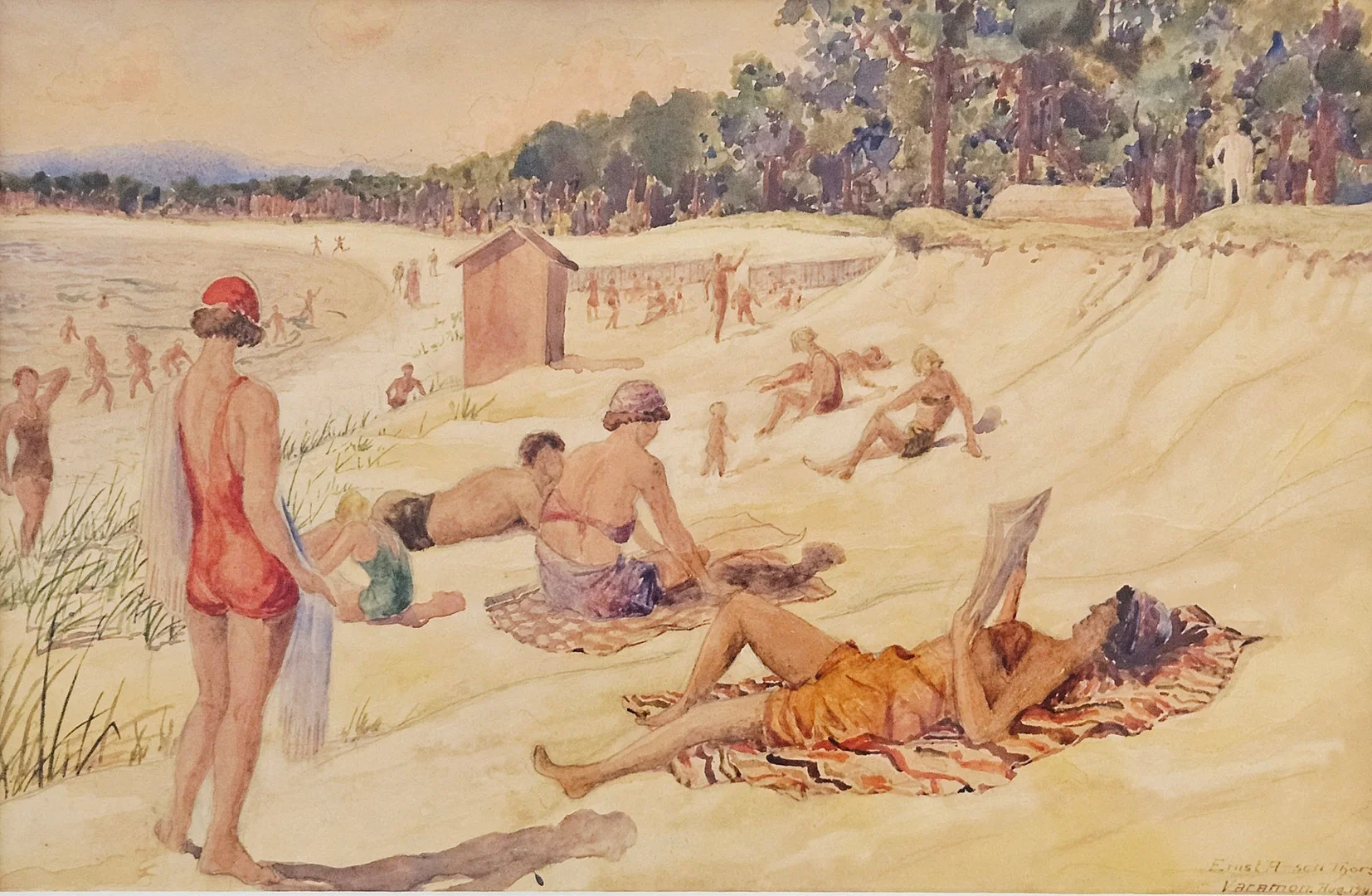 ERNST ANDERSSON THORS. Akvarell, signerad Ernst A-son Thors och daterad Varamon. Aug. 1941. — Paintings — Auktionshuset Thörner & Ek