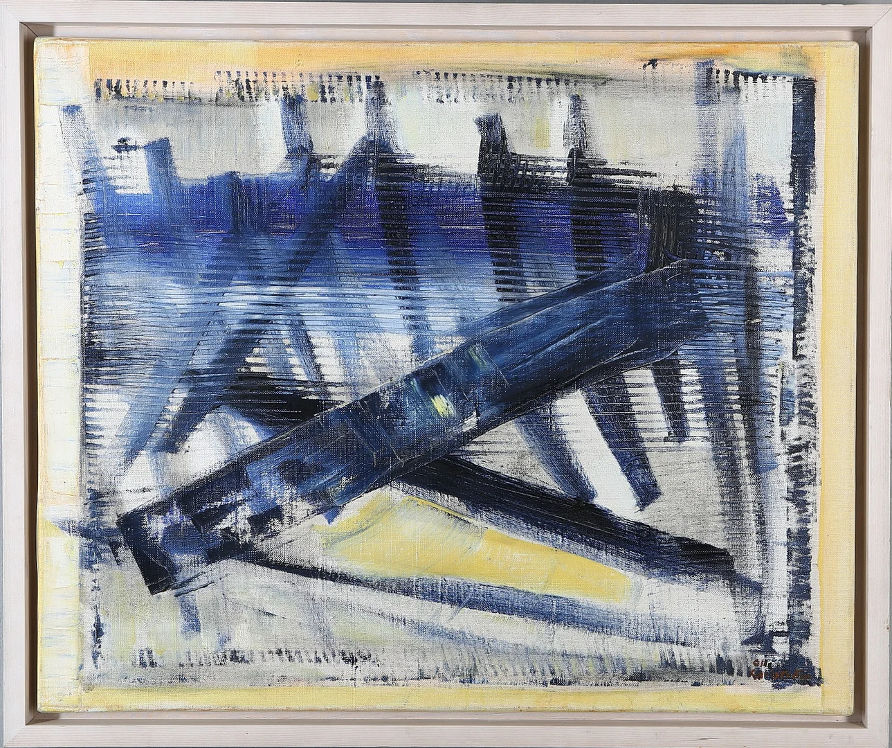 OLLE CARLSTRÖM. Komposition, olja på duk, signerad. — Paintings — Auktionshuset Kolonn
