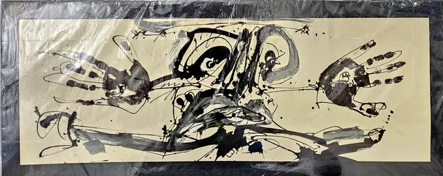 ANTONIO SAURA. SEGÚN. "Crucifixión". Zincografia de siete colores.