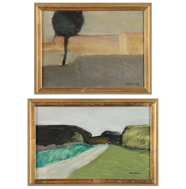 LARS WELLTON. Landskap resp stadsbild (2).