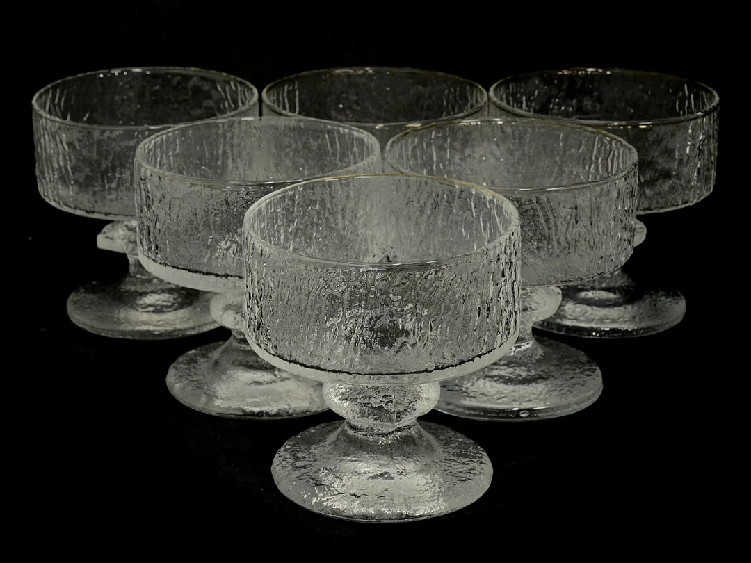 Desertskålar Iittala 6st av Timo Sarpaneva modell Festivo. H:9,5cm — Glas/Övrigt — Kaplans